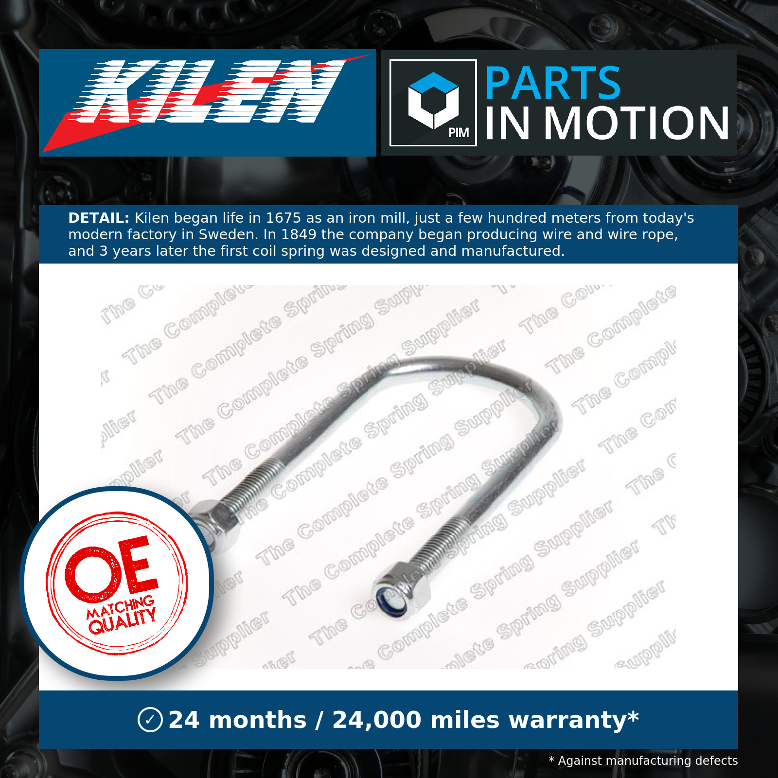 Leaf Spring U Bolt / Clamp 77834 Kilen Suspension Genuine Top Quality Guaranteed