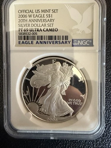Photo of a 2006-W American Silver Eagle Proof from an eBay listing that sold on Jul 18, 2026