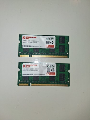 #ad 4GB Kit 2x2GB Komputerbay DDR2 533MHz PC2 4300 Non ECC Unbuffered SODIMM RAM $14.99
