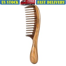Natural Sandalwood Wide Tooth Comb Anti Static Hair Care Tool Ergonomic Design