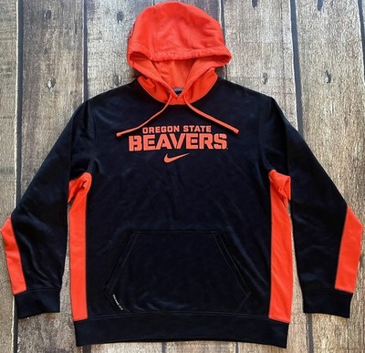 NIKE THERMA-FIT OREGON STATE BEAVERS HOODIE GRAY ORANGE MENS LAFRGE EXCELLENT