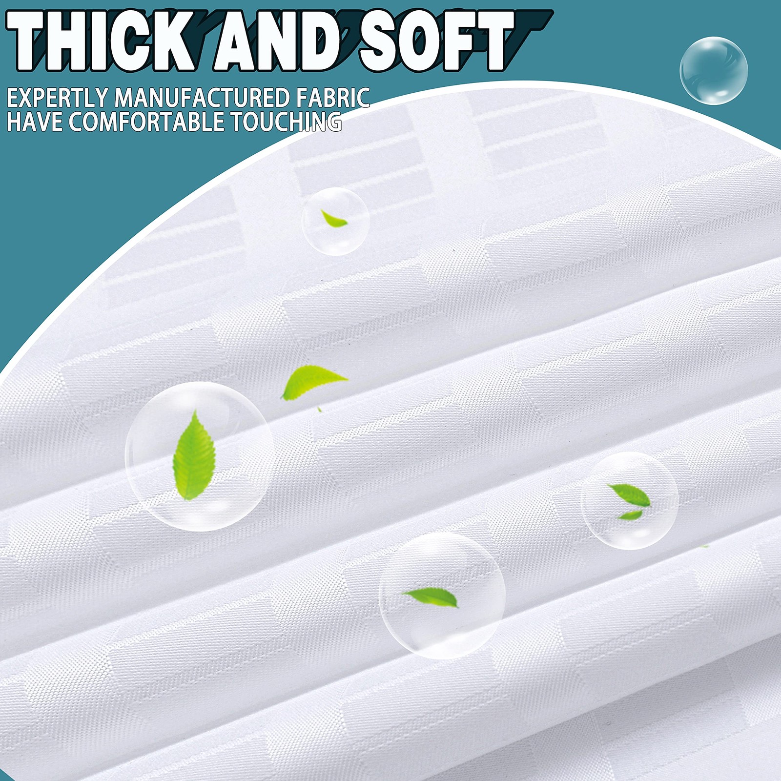 Extra Wide No Hook Shower Curtain with Snap in Liner Set, 108" x 74" Hotel Lu...