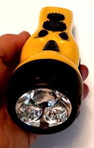 Emergency light & radio alarm siren for hiking/camping hand crank by dynamo