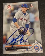 PJ Conlon Autograph Signed 2017 Bowman 1st New York Mets
