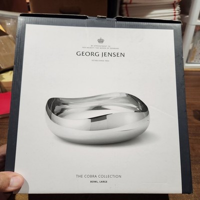 Georg Jensen The Cobra Collection Bowl, Large NEW in Box Silver Color