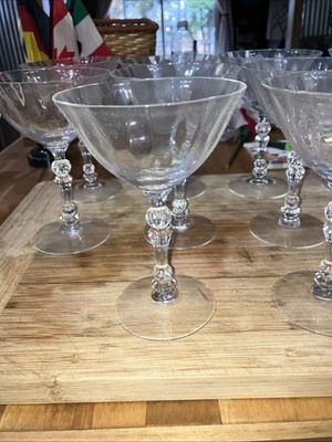 Vintage Fostoria Niagara Ripple Optic Crystal Champagne Glasses Qty 10
