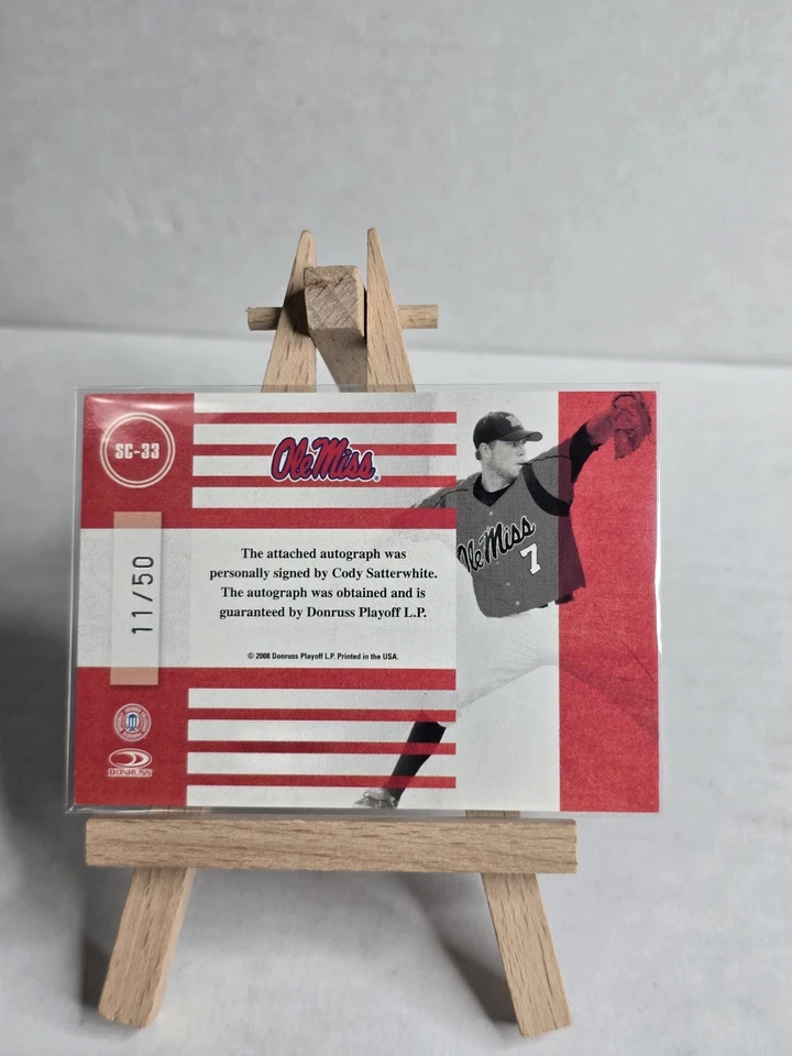 A78,200- 2008 Donruss Elite Extra Edition School Color Auto #33 C.Satterwhite/50 - Image 2 of 2