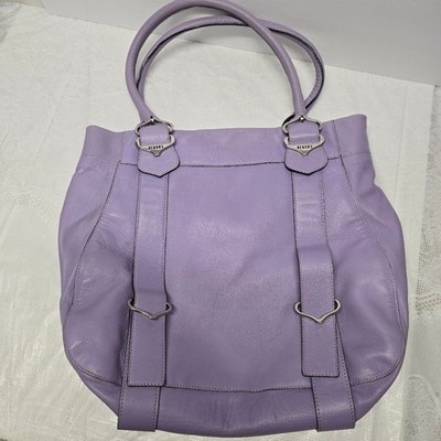 VERSUS BY VERSACE SOFT GENUINE LEATHER LILAC TOTE BAG VINTAGE Y2K