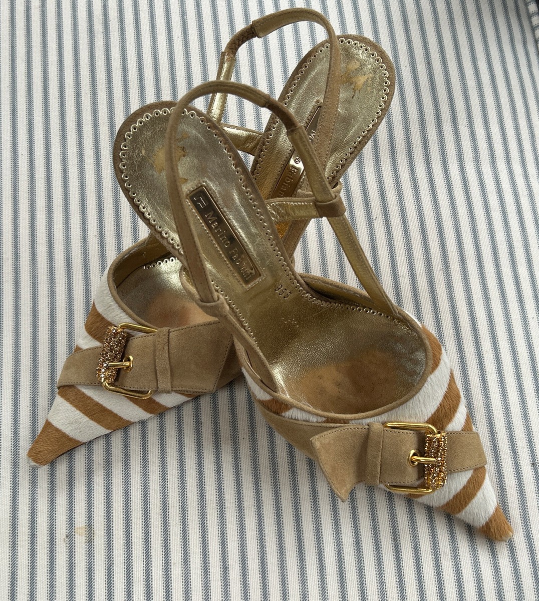 MARINO FABIANI Limited edition 955 Hair Suede Sling Backs Shoes Sz