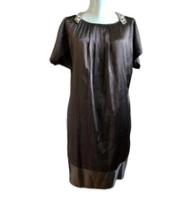 BCBG MAXARIA brown silk mini dress size 4