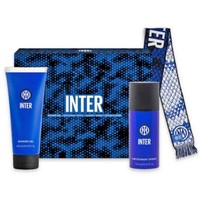 Inter Herren Schal Stadion Offiziell Set + Duschgel & Deodorant 200 + 150 Ml