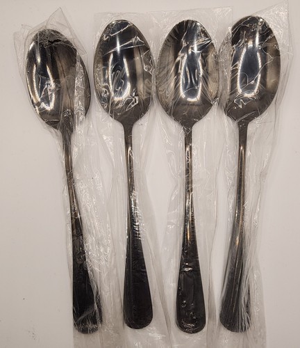 Set Of 4 Matching Serving Tablespoons. Black. Stainless Steel. 18/0 New Flatware