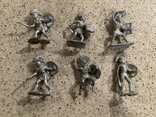 6 VINTAGE Medieval Metal Toy Soldier 54mm WAR GAME MINIATURES U