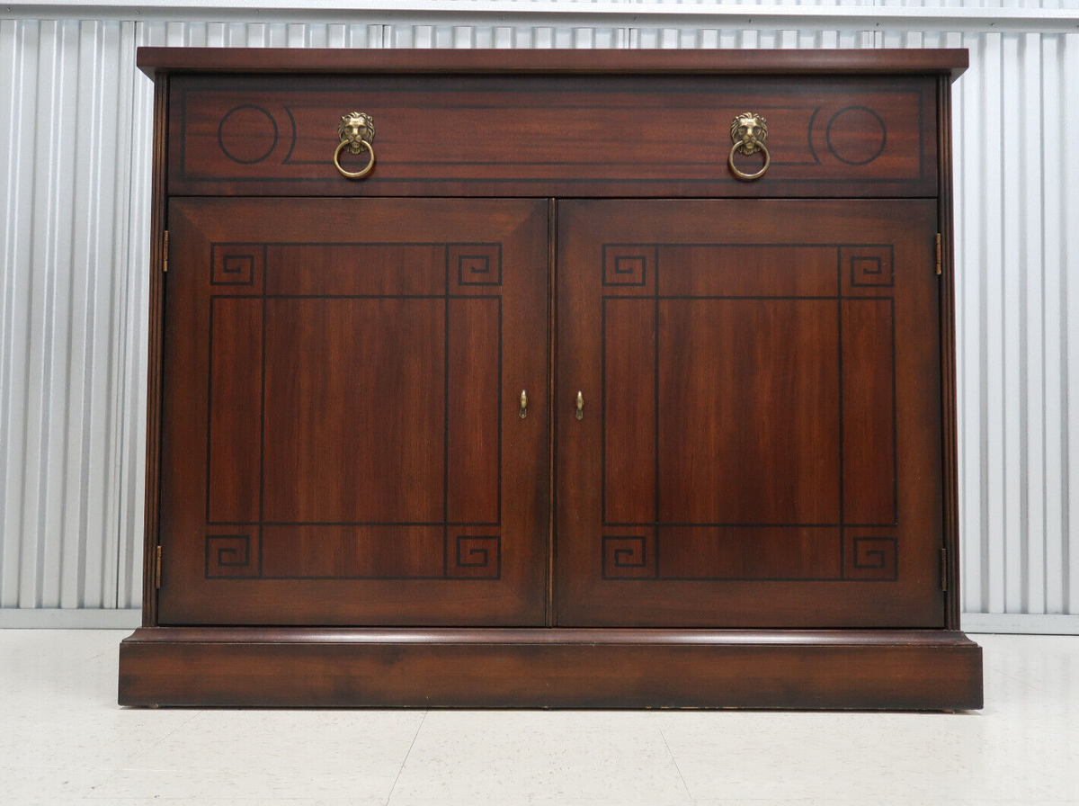 Henredon Natchez Banded Inlaid Mahogany Large Server Cabinet
