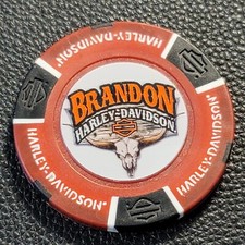 BRANDON HD ~ FLORIDA (Red/Black Full Color) Harley Davidson Poker Chip ~ CLOSED