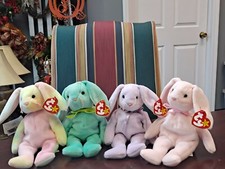 Retired Ty Beanie Baby Bunnies Hoppity, Floppity, Hippity, And Hippie