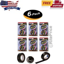 12 Rolls General 3/4" X 20yds Vinyl PVC Black Insulated Electrical Tape 6 Pack 