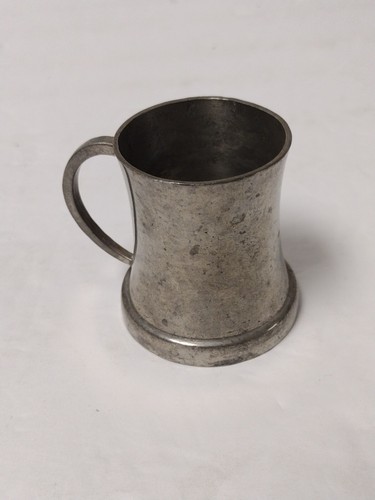 English Pewter Glass Bottom Shot Glass Size Mug / Stein / Tankard - Picture 3 of 8