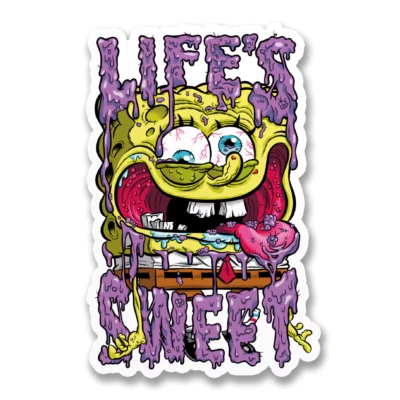 Spongebob Squarepants Schwammkopf Life's Sweet 6cm Sticker Aufkleber - Bild 1 von 2