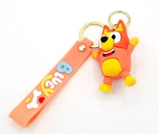 BINGO DISNEY'S "BLUEY" PVC HANGER KEYCHAIN KEY RINGS WITH DETACHABLE HAND STRAP