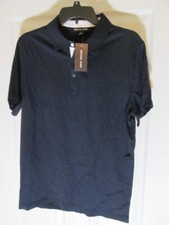 Michael Kors Mens Short Sleeve Polo Shirt, Midnight Blue, Size M