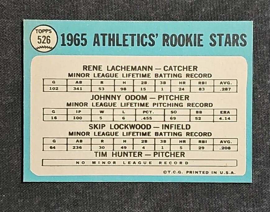 1965 Topps 526 Jim "Catfish" Hunter Rookie Card eBay