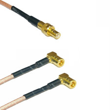 SMB Male to Y type 2X SMB Female Angle Splitter Combiner cable pigtail RG316