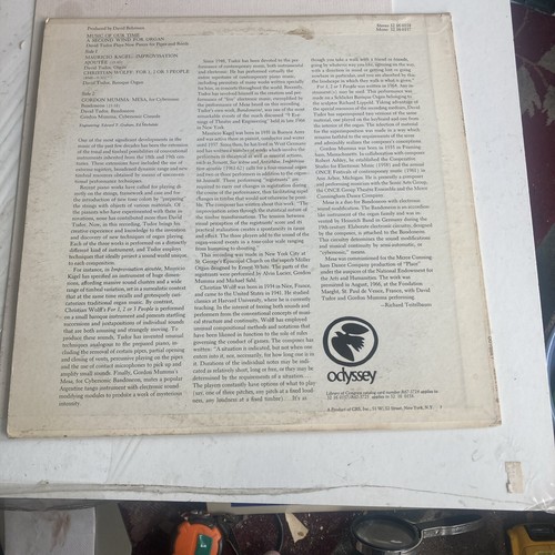 DAVID TUDOR A Second Wind For Organ 1968 Vinyl LP Odyssey 32 16 0158 - VG+ - Picture 2 of 3