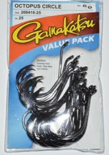 gamakatsu octopus circle hooks 8/0 25 pr pack 208418-25 value pack authentic