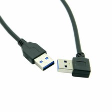 Right Angled USB 3.0 A Type Male to Straight A Type Male Data Cable 90 Degree