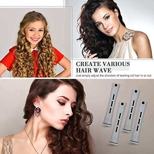 48 Pcs 0.59 Inch Plastic Hair Perm Rods with Pintail Comb Rat Tail Comb - Picture 3 of 8