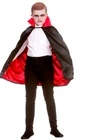 NEW Super Deluxe Vampire Cape Black & Red Kids Halloween Fancy Dress Costume