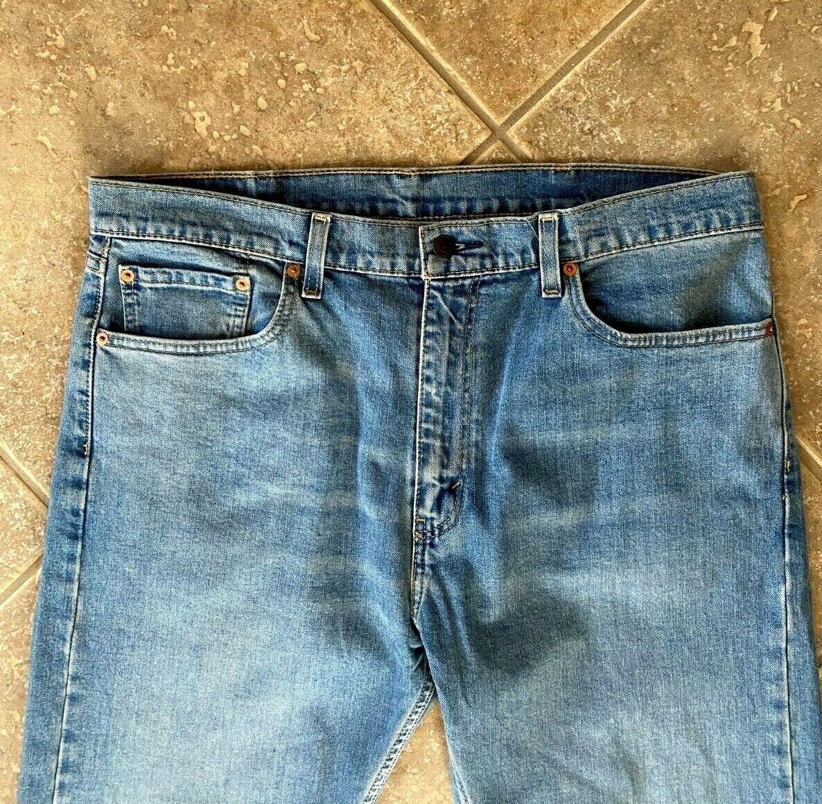 Levis 505 Regular Fit Jeans Mens 38 x 30 Light Stonewash Denim Zip Fly NWOT