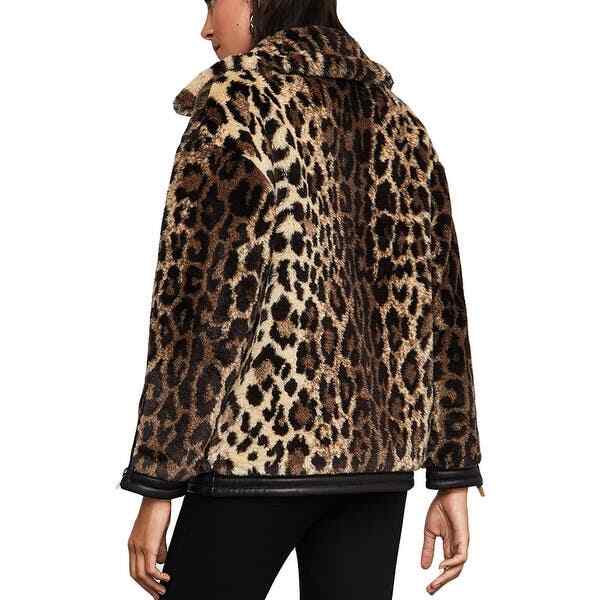 NWT 498 BCBG MAXAZRIA COAT JACKET FUR LEATHER XXS XS S 0 2 4