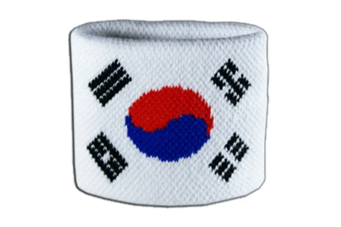 DIGNI Schweißband Fahne Flagge Südkorea 7x8cm Armband für Sport