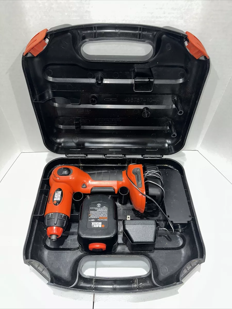 Black and Decker Swivel XD1200 12V DC Cordless Drill Case/ Charger