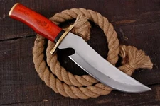  CUSTOM HANDMADE TACTICAL HUNTING CAMPING BLADE WOOD GRIP & SHEATH