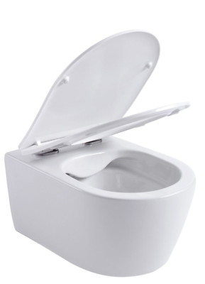 ALONI PRO HÄNGE-WC MIT RIM-OFF + SITZ - WEISS RANDLOSS