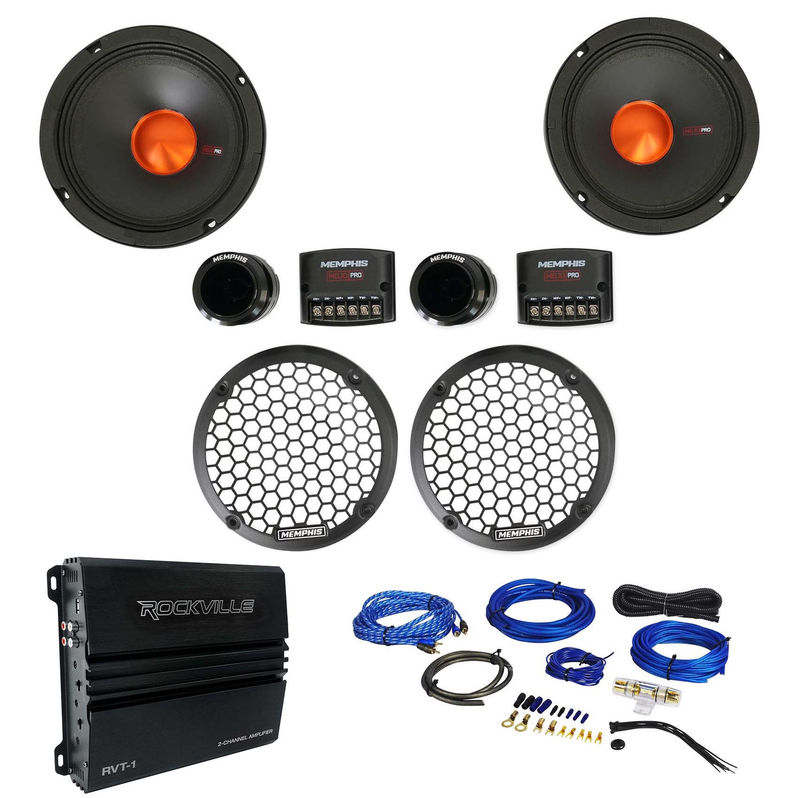 Компонентные колонки Memphis Audio MJP6C MOJO 65 для автомобильных соревнований2-канальный усилитель 53190₽