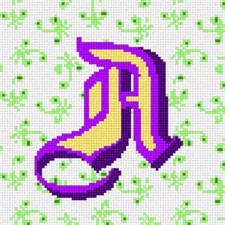 The Letter A Needlepoint Kit or Canvas Alphabet/Letters 