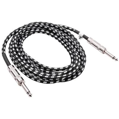VHBW 3m Gitarren AUX Kabel für 6,35mm Audio-Buchse, Gerade, Geflochten