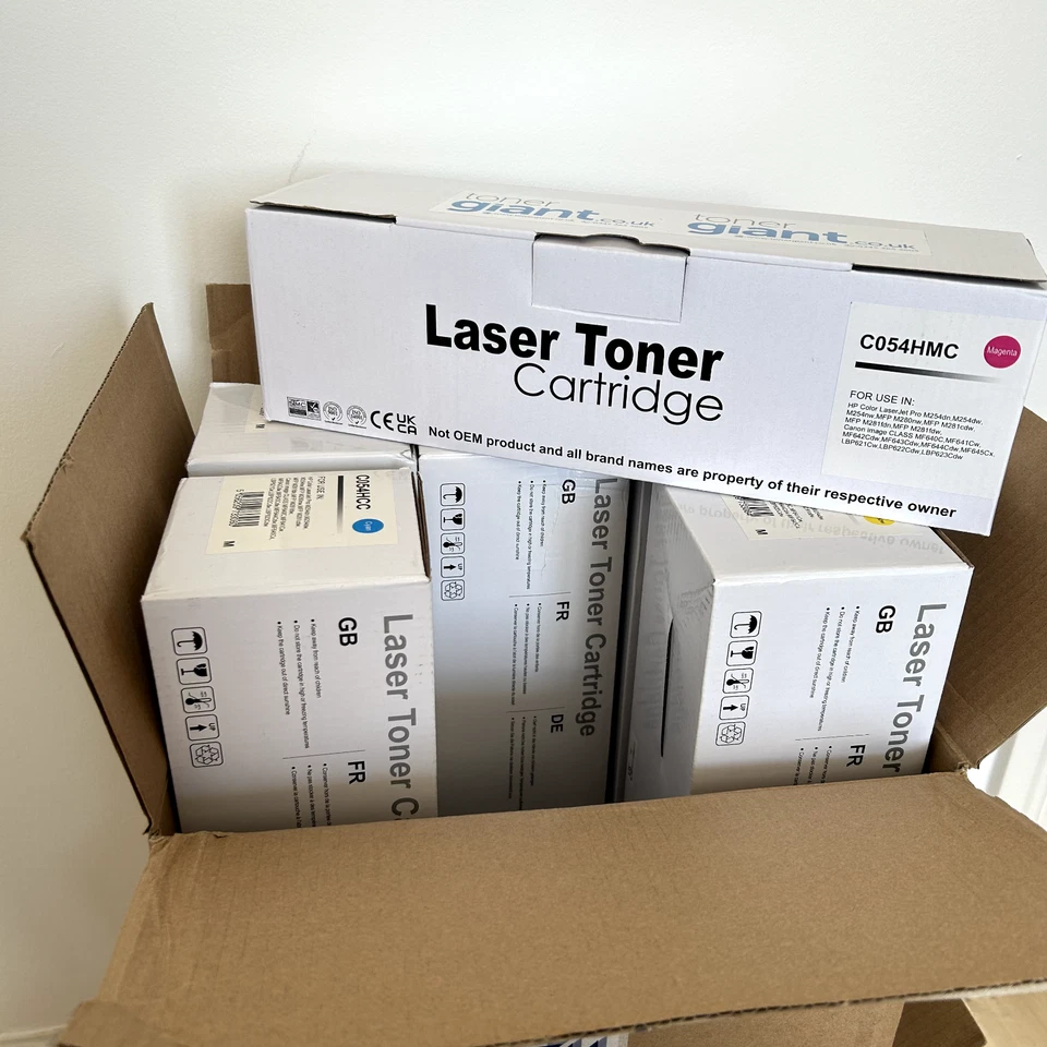 Cyan Magenta Yellow Canon 054H Colour Toners (x6 toners - bulk buy) Pack CMY HP - Image 2 of 4