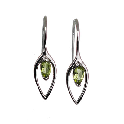 Sterling Silber natürliche Peridot Ohrhänger grüne Marquise Edelstein Handarbeit