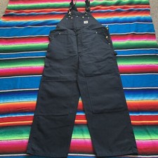 NWOT Carhartt Canvas Bin Overalls Double Front Knee Black 42x30