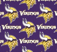 NFL MINNESOTA VIKINGS FOOTBALL 100 cotton fabric material BY THE HALF YARD