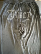 Juicy Couture Velour Pants Black Small Sleepwear Spell Out Bling Rhinestones