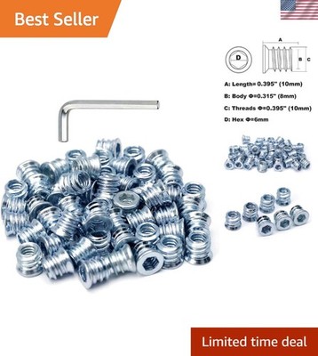 Superb 1/4-20 Titanium Threaded Inserts - 50 Pieces for Woodworking Excellence