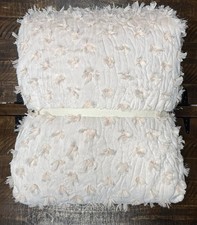 Pottery Barn Teen LoveShackFancy Sweet Bow Fur Quilt Powder Blush Full New! Read