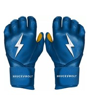 Bruce Bolt Men's Long Cuff Gold Palm Batting Gloves