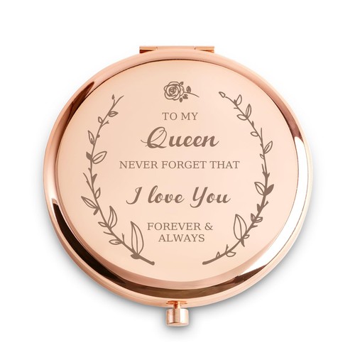 Gifts for , Personalized Gifts for Wife Mom, Custom Engraved Compact Mirror f... - Afbeelding 1 van 5